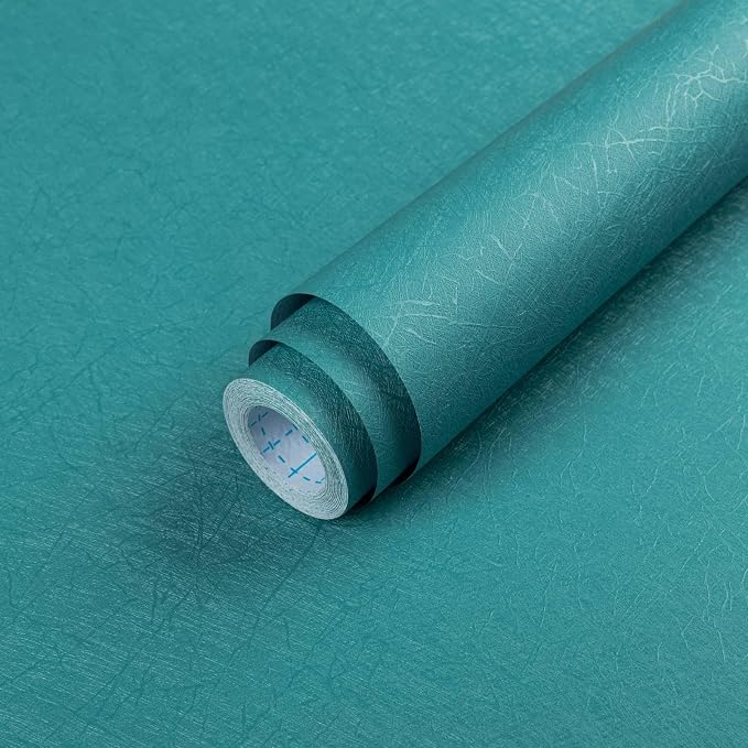 Teal Peel and Stick Self Adhesive Wallpaper Countertop Contact Paper | Removable Waterproof Bathroom 15.7" X 118" Kitchen Vinyl Wrap for Cabinet Countertops Wall Counter Top Paper