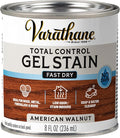Varathane Total Control Gel Stain | Low Odor Water-Based Formula | Thick Gel Formula for Vertical Surfaces | Ideal for Wood, Metal & Fiberglass | Half Pint | American Walnut