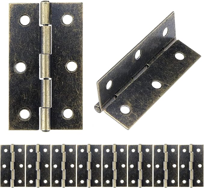 T Tulead Door Hinges Bronze Door Hinges Corner Cabinet Hinges Oil Iron Door Hinge 2.36"×1.38" Furniture Hinges Pack of 10 with Mounting Screws