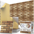 12Pack Acoustic Panels, 12"×12"×0.4" Self-Adhesive 3D Brick Pattern Sound Proof Panels for Walls, High Density Decorative Acoustic Foam for Recording Studios, Offices, Faux Wood Grain Print