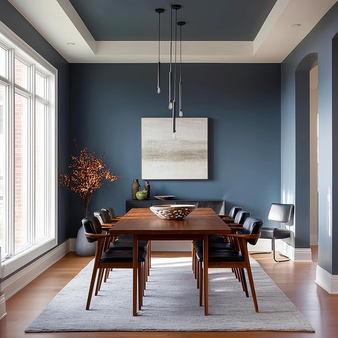 EVOLVE Interior Paint & Primer, Eggshell (Deep Blue), 1 Gallon – One-Coat Coverage, Excellent Hide, Low VOC, Low Odor, Washable Paint for Walls, Doors & Trim