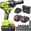 Cordless Impact Wrench, 885Ft-lbs (1200N.m) 1/2" Brushless Impact Gun | 21V High Torque Power Impact Driver, 2x4.0Ah Batteries Electric Impact Motor Variable Speeds for Car/Truck RV/Mower
