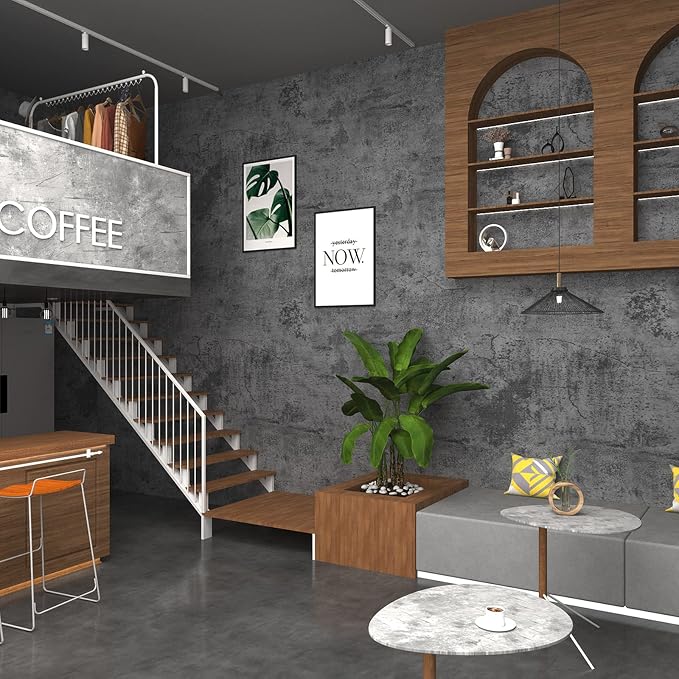 3yecao 48"×79" Wide Thick Dark Blue Grey Cracked Concrete Wallpaper Peel and Stick Waterproof Gray Concrete Contact Paper Vinyl Industrial Cement Wall Sticker for Countertops Desk Kitchen
