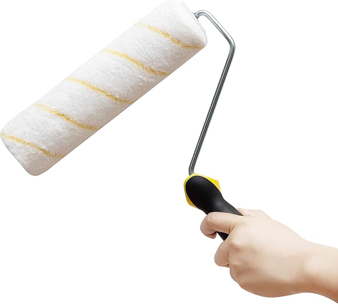 Bates- Paint Roller Covers, 9", Yellow Stripes, 4 Pack, Covers for Paint Rollers 9 Inch, 9 Inch Paint Roller Covers, Paint Roller Cover, Paint Roller Covers 9 Inch, Large Paint Roller Covers