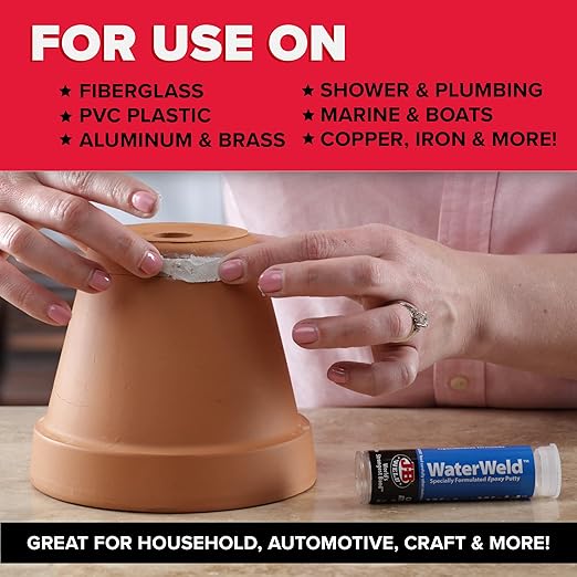 J-B Weld 8277 WaterWeld Epoxy Putty Stick - 2 oz. (Pack of 2)