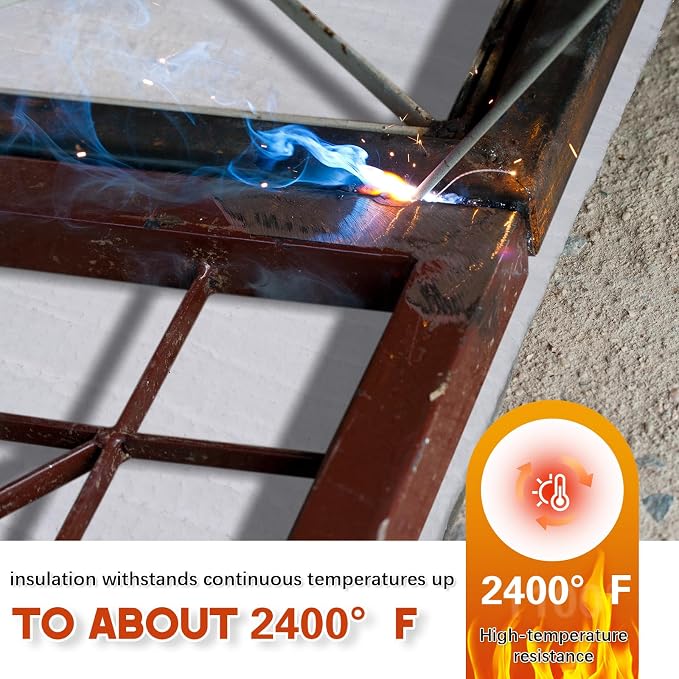 Aluminum Foil Faced Ceramic Fiber Blanket 24" x 96" 8# 2400 F Ceramic Fiber Insulation for Kiln Furnace Chimney Fireplace HVAC Welding Soldering Oven Stove Pipe Insulation (1/2 Inch)