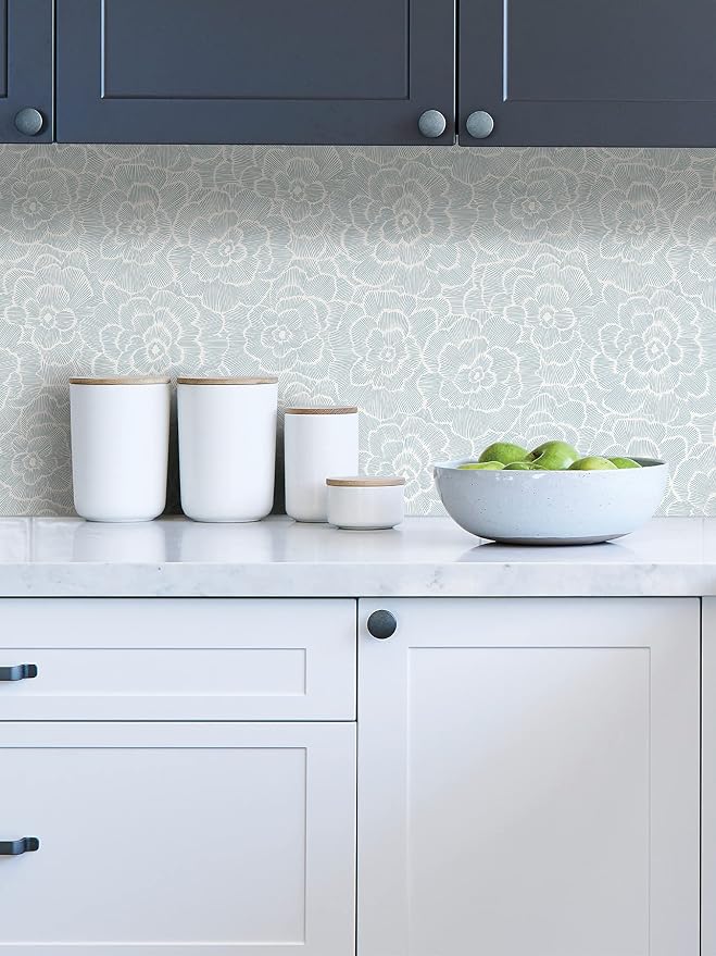 NuWallpaper by WallPops NUS4048 Saraya Peel & Stick Wallpaper, Blue