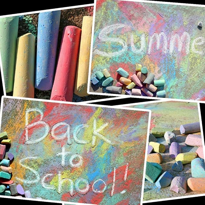 180 Pack Washable Sidewalk Chalk for Kid, 20 Colors Non-Toxic Jumbo Chalk Paint Bulk for Summer Outdoor Activity, Playground, School Classroom Chalkboard, Chalk Party Favors Set for Toddler Kids Adult