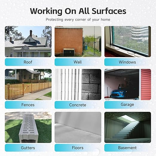 Transparent Waterproof Coating, Indoor & Outdoor Sealant, Invisible Waterproof Agent, Water-Based Clear Sealant for Roofs, Walls, Bathroom, Kitchen, Garden, Invisible Leak Repair Coating (32 floz)