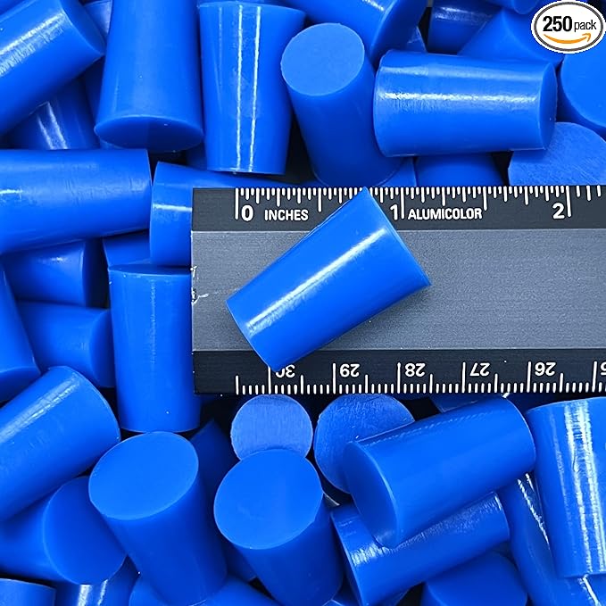 High Temp Masking Supply .512" x .669" (1/2 x 5/8) Silicone Rubber Plugs - Tapered Stoppers for Powder Coating, Painting, Automotive, Crafts, DIY - Non-Toxic, Flexible, Reusable STP669 (250 Pack)