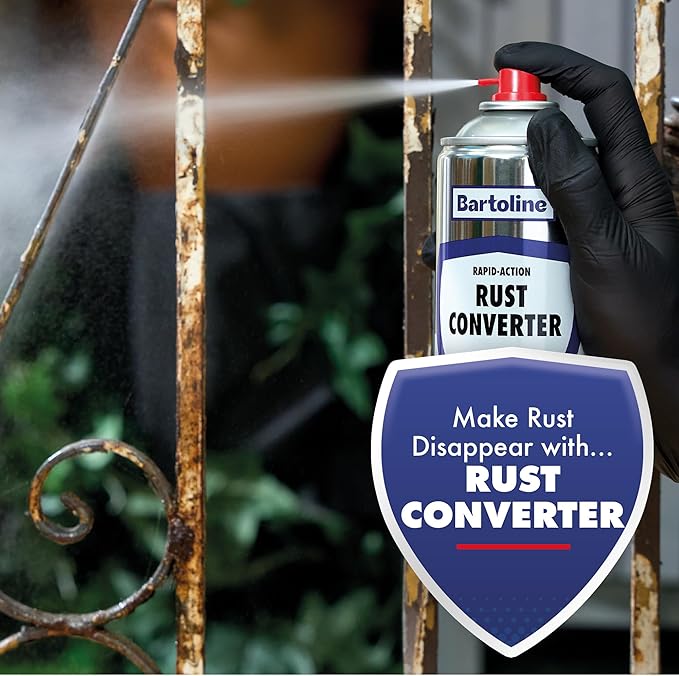 Bartoline Rust Converter Spray, 13.5 oz [3 Pack] - Rapid Rust Neutralizer for Ferrous Metals Self-Priming Spray for Cars, Tools, Fences & More - 400 ml