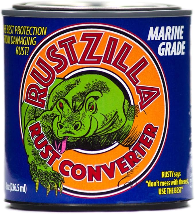 RUSTZILLA RZMG-004271 Marine Grade Rust Converter and Remover, Professional Strength for All Metals Including Stainless Steel, Steel, Cast-Iron, 8 oz.