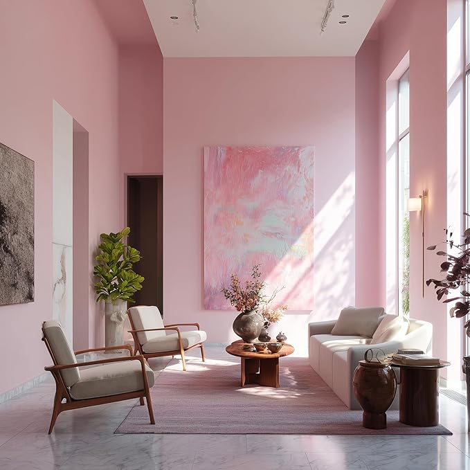 EVOLVE Paint & Primer: Environment-friendly, Low Sheen with One-coat Coverage for Interior & Exterior surfaces (Posy Pink, 1-Gallon)