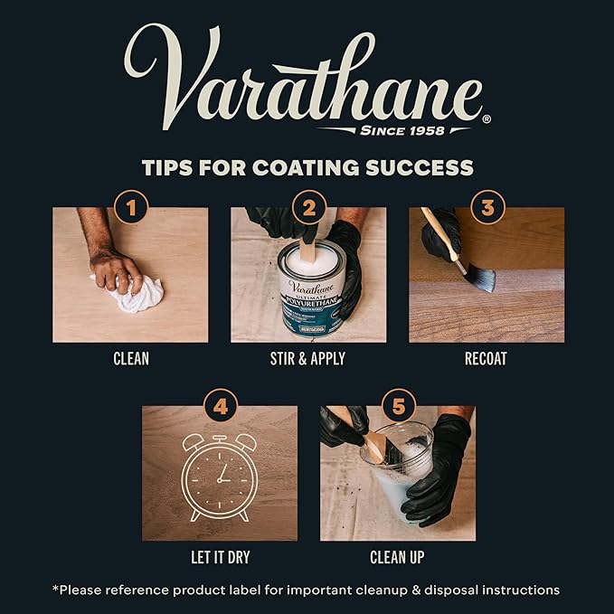 Varathane Water-Based Crystal-Clear Ultimate Polyurethane | Interior Wood Protection | Fast Dry Time | Easy Clean Up | Matte | Quart