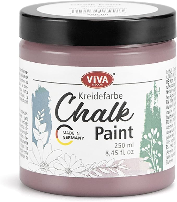 Viva Decor Chalk Paint (Rosewood Dreams) 8.45oz - Featuring a Chalky & Matte Finish, this paint is perfect for crafting Shabby Chic & Vintage looks on wood furniture and decor pieces