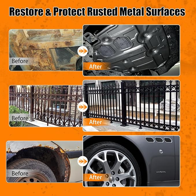 2-in-1 Rust Converter & Metal Primer – Stops Rust, Paint Over Rusted Metal, Anti-Rust Coating Rust Paint,Corrosion Inhibitor for Automotive, Marine, Industrial Use, Heat & UV Resistant, Farm Equipment & Fences(35 oz)