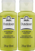 FolkArt Outdoor Acrylic Paint in Assorted Colors (2 Ounce), 2471 Yellow Citron (Pack of 2)