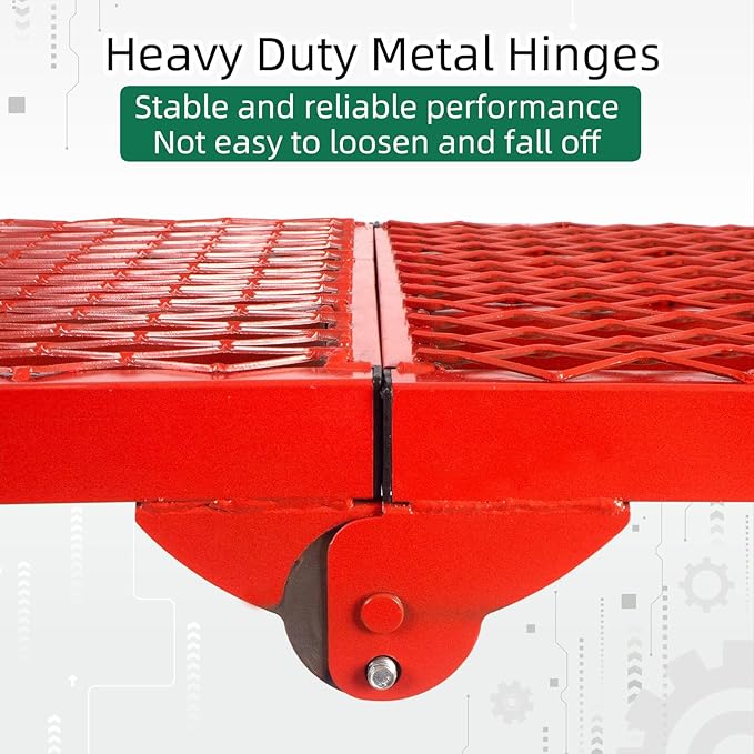 Folding Scaffolding Platform, 71(L) x15.7(W) x51(H)''770 Lbs, Adjustable Steel Industrial Step Ladders, Portable Heavy Duty Work Platform for Construction Sites and Renovations