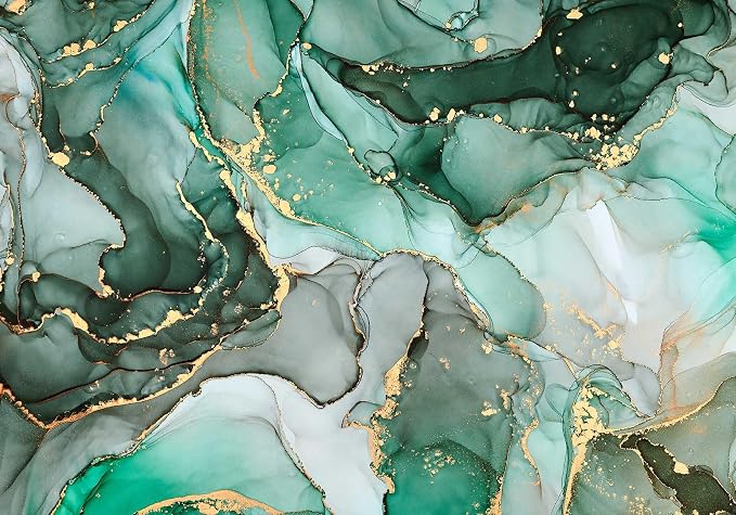 Jdayda Green Marble Wallpaper Mural Abstract Large Photo Art | 149"x107" Not Self-Adhesive Wall Murals for Bedroom Living Room