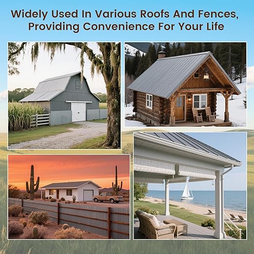 18 Pcs Metal Roofing Panels, L43.3×W17.72 Inch Corrugated Galvanized Roofing Panels Metal Siding Panels with Steel Screws for Pergola, Gazebo, Shed, Outdoor Storage, Chicken Coop, Patio,Garages (Grey)