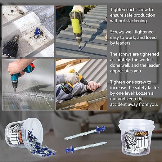 Metal Roofing Screws 10 x 2-1/2 inch, Blue Hex Head Sheet Metal Roof Screw with EPDM Washer for Corrugated Roofing (250Pcs)
