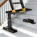 Foldable | Heavy-Duty Ladder Extender Pro, High Strength Steel Material Design Ladder Extension Pro for Stairs w/Non-Slip Mat, 11.4-18" Adjustable Height, Applicable Ladder Feet Spacing 25"