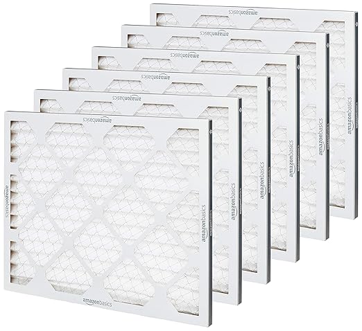 Amazon Basics 16x20x1 Air Filter 6-Pack, MERV 8 AC Furnace Filters, Allergy Control, Removes Dust, Lint and Pollen, Electrostatic (Actual Size: 15.75" x 19.75" x 0.75")