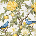 Danodoi Yellow Vintage Lemon Bird Peel and Stick Wallpaper 17.5" x 118" | Waterproof Vinyl Self Adhesive Removable Renter Friendly Floral Contact Paper