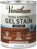 Varathane Total Control Gel Stain | Low Odor Water-Based Formula | Thick Gel Formula for Vertical Surfaces | Ideal for Wood, Metal & Fiberglass | Quart | American Walnut