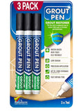 Grout Pen Black Tile Paint Marker: Waterproof Grout Paint, Tile Grout Colorant and Sealer Pen - Black, Narrow 5mm Tip (7mL) - 3 Pack