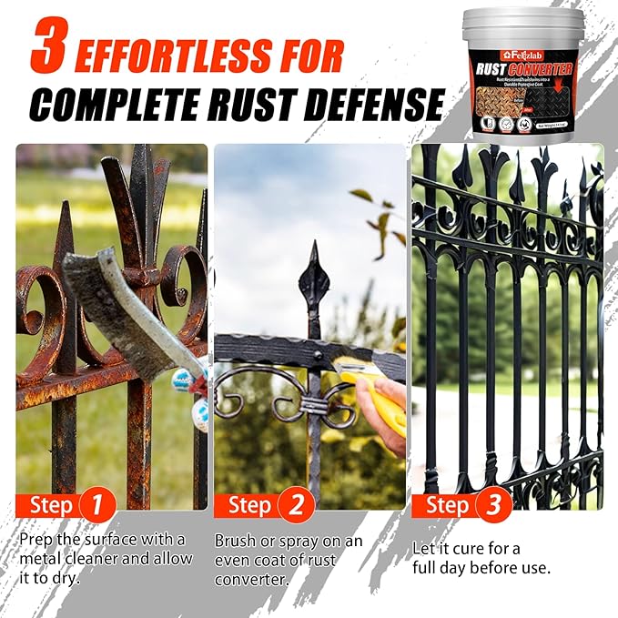 2-in-1 Rust Converter & Metal Primer, 141oz Rust Reformer Paint for Metal, Automotive Rust Remover, UV & Heat Resistant Anti-Corrosion Coating, Industrial-Grade Water-Based Rust Inhibitor