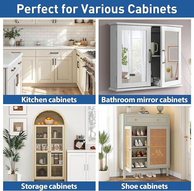 TamBee Soft Close Hinges, 90 Degree Kitchen Cabinet Door Hinges - No drilled, Concealed, Soft Close for Cabinet, Cupboard with Mounting Screws 4 Pack