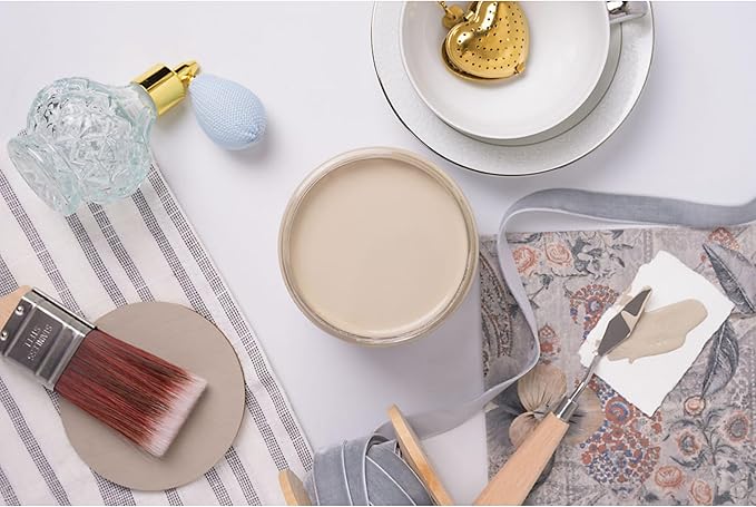 Dixie Belle Silk All-in-One Mineral Paint | French Villa (4oz) | Soft Warm Greige All-in-One Water Based Primer + Topcoat | Durable Furniture Paint | Low Reflective Finish