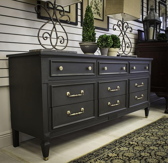 Annie Sloan Chalk Paint® (Graphite, 500 ml/16.9 Fl Oz) a unique decorative paint for furniture, cabinets and home décor with no sanding or priming
