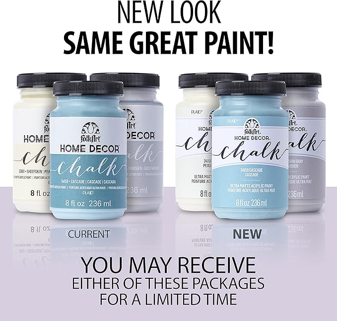 FolkArt 34169 Home Décor Acrylic Chalk Furniture & Craft Paint in Assorted Colors, 8 ounce, Rich Black
