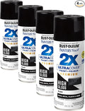 Rust-Oleum 331172 Painter's Touch 2X Ultra Cover Spray Paint, 12 oz, High Gloss Black (Pack of 4)
