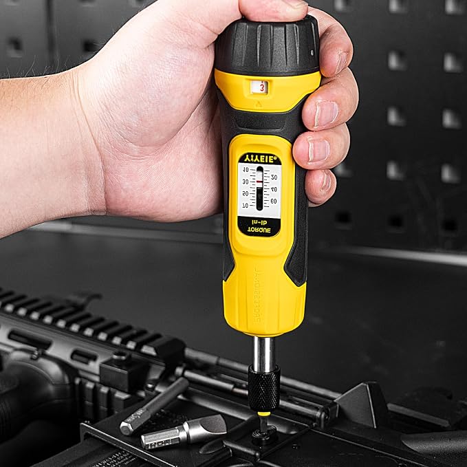 60Pcs Torque Screwdriver Set, 10-70 Inch Pounds Torque Driver for Maintenance with S2 Bits, 0.5 In-lbs Adjustable, 1/4" Drive Fat Wrench Torque Screwdriver for Gunsmithing, Bike Repairing, Mounting