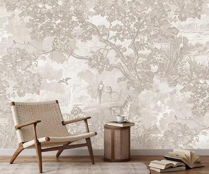YQWDMX - Light Jungle Wallpaper self-Adhesive Wallpaper Mural for Bedroom ZY22 L