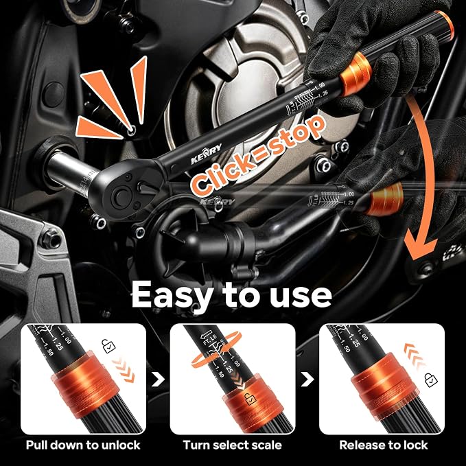 Kerry 3/8" Spark Plug Torque Wrench Set, 14mm 16mm Magnetic Swivel Sockets | 5-45 ft-lb 10-Piece Kit with 5/8", 3/4", 13/16", 14mm, 18mm 6-Point Sockets, Extension and Universal Joint for Easy Removal
