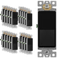 ENERLITES Matte Black Light Switch, Decorator Paddle Rocker Wall Switch, Single Pole, 3 Wire, Grounding Screw, Residential Grade, 15A 120V/277V, UL Listed, 91150-MBK20P (20 Pack)