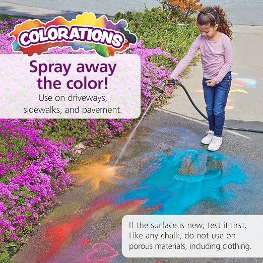 Colorations Jumbo Washable Sidewalk Chalk Set - 20 Pieces, 8 Assorted Colors, 4” x 1” Each, Non-Toxic, Outdoor Play for Kids, Ages 4+
