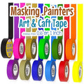 DEART Colored Masking Tape Painters Tape Writable 12 or 8 Pack 1 inch or 0.6 Inches for Arts & Crafts Labeling Coding Whiteboard Dry Erase Board Tape Thin Paper Tape Craft Supplies Scrapbook