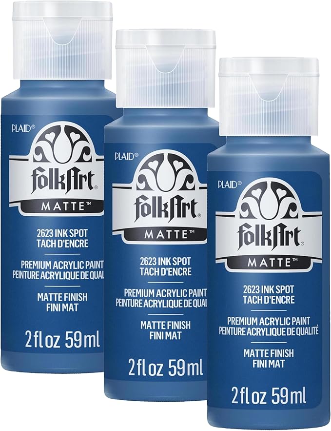 FolkArt Acrylic Paint in Assorted Colors (2 oz), Ink Spot (Pack of 3)