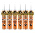 Gorilla Heavy Duty Construction Adhesive, White Glue, 9 Ounce Cartridge (Pack of 6) - Gap Filling and Waterproof