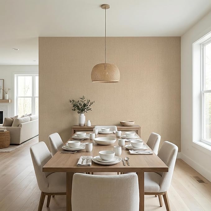 WADILE Grasscloth Peel and Stick Wallpaper 15.7in x 78.7in, Textured Contact Paper for Cabinets, Faux Linen Wall Paper Pull and Stick, Fabric Vinyl Wallpaper Self Adhesive Khaki | Textured contact paper, Faux linen, Vinyl material, Cabinets, Self adhesive