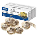 meite 14,400PCS Coil Roofing Nails 1-Inch Leg for Roofing Nailer Gun, 15 Degree Round Head Wire-Weld Collated Coil Nail, Professional Contractor-Pack Roofing Nails for Roof Repair Asphalt Shingles