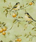 Green Bird Wallpaper Peel and Stick, Vintage Botanical Fruits Contact Paper, Retro Floral Boho Wall Paper Self Adhesive Removable Waterproof for Bedroom Walls Shelf Cabinet Drawer Table 17.5" x 118"