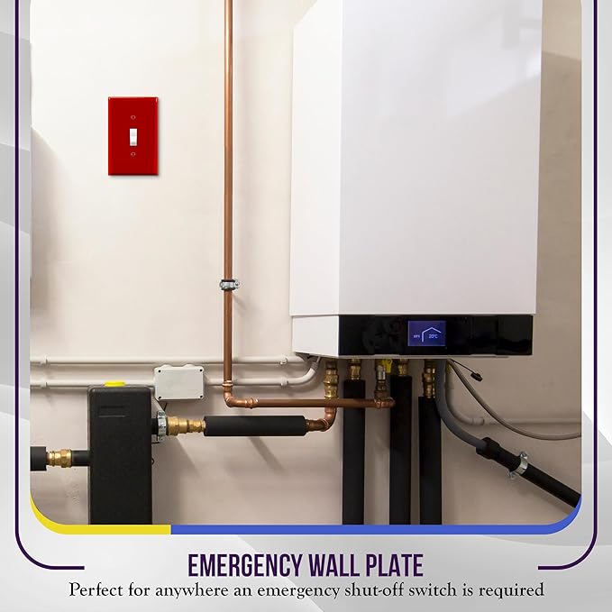 ENERLITES Toggle Light Switch Wall Plate, 1-Gang 4.88" x 3.11", Mid-Size, UL Listed, 8811M-R, Red
