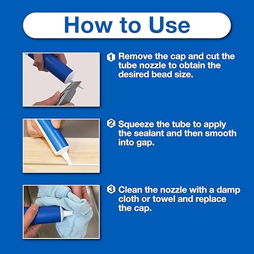 GE Advanced Silicone Caulk for Window & Door, Clear, 2.8 fl oz Tube, 1 Pack - 100% Waterproof Silicone Sealant, 5X Stronger Adhesion, Freeze & Sun Proof