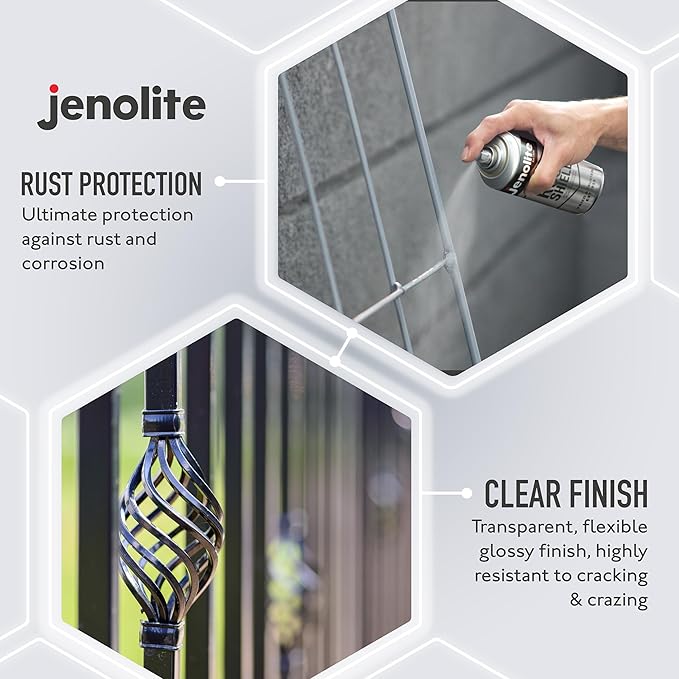 JENOLITE Rust Shield Aerosol - Anti Rust Spray, Protection Against Rust & Corrosion for Automotive and Metal - 3x400ml (3x13.5 fl oz)
